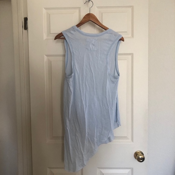 🌤 Asymmetrical Beachy Sleeveless Tunic - Sky Blue - Picture 2 of 3